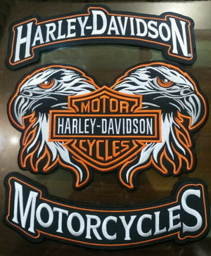 HARLEY ROCKERS WILLIE G. Eagle Motorcycle Jacket/Vest BACK PATCH large 3 pcs Set